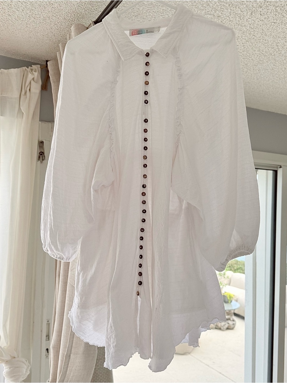 Free People Beach White Flowy Tunic/ Cover up, XS